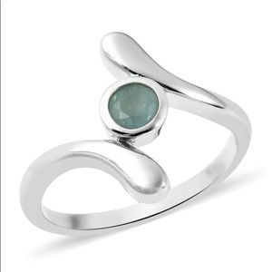 Gorgeous Grandidierite Solitaire Bypass Ring .925 RARE!